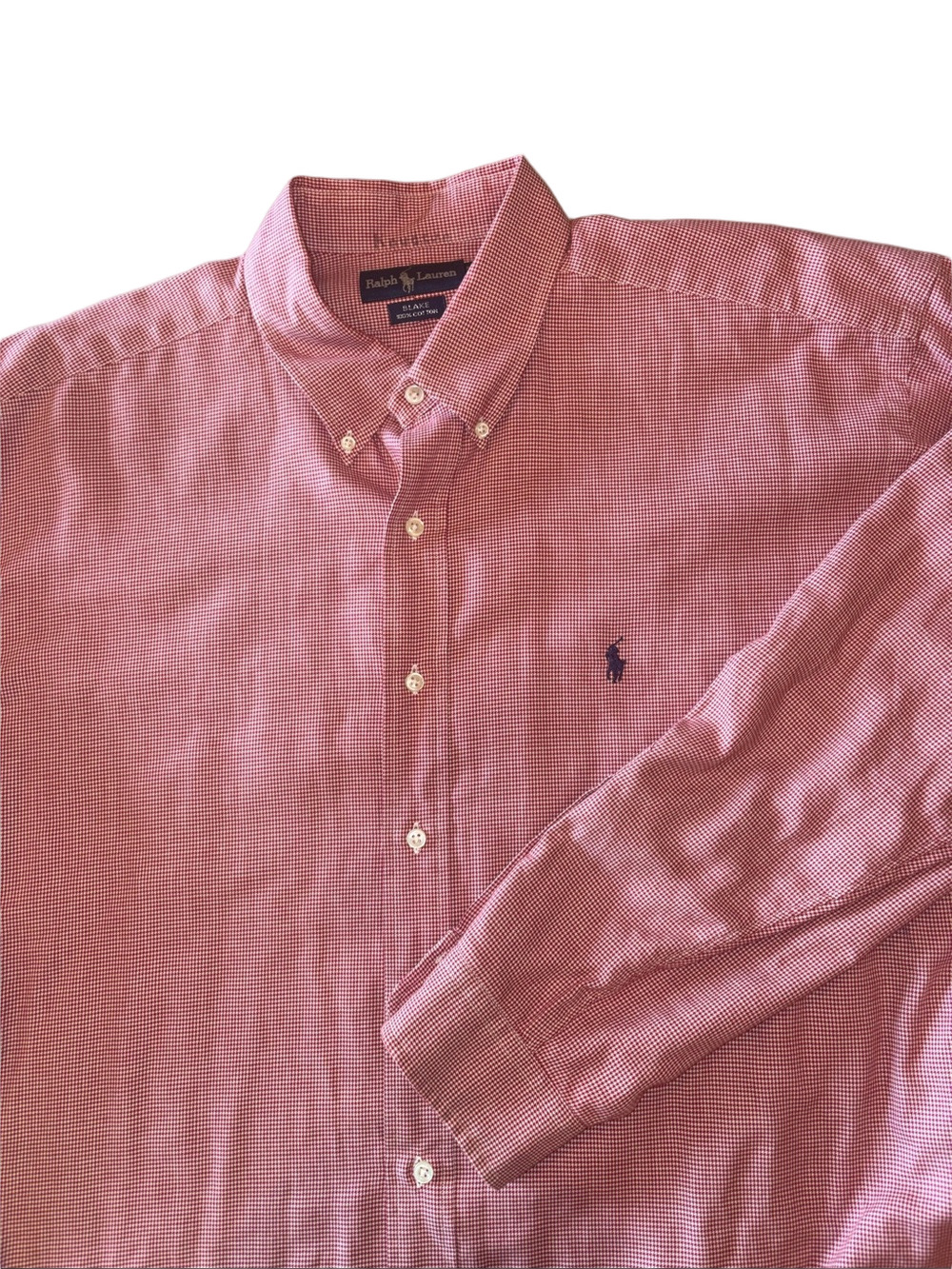 Ralph Lauren Mens XXL Red Gingham Long Sleeve Button Down Shirt